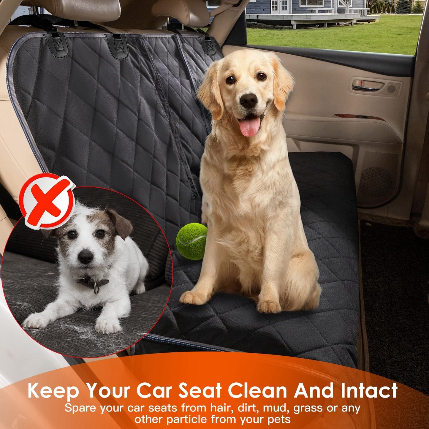 Waterproof Dog Car Seat Cover - Scratchproof & Easy to Clean