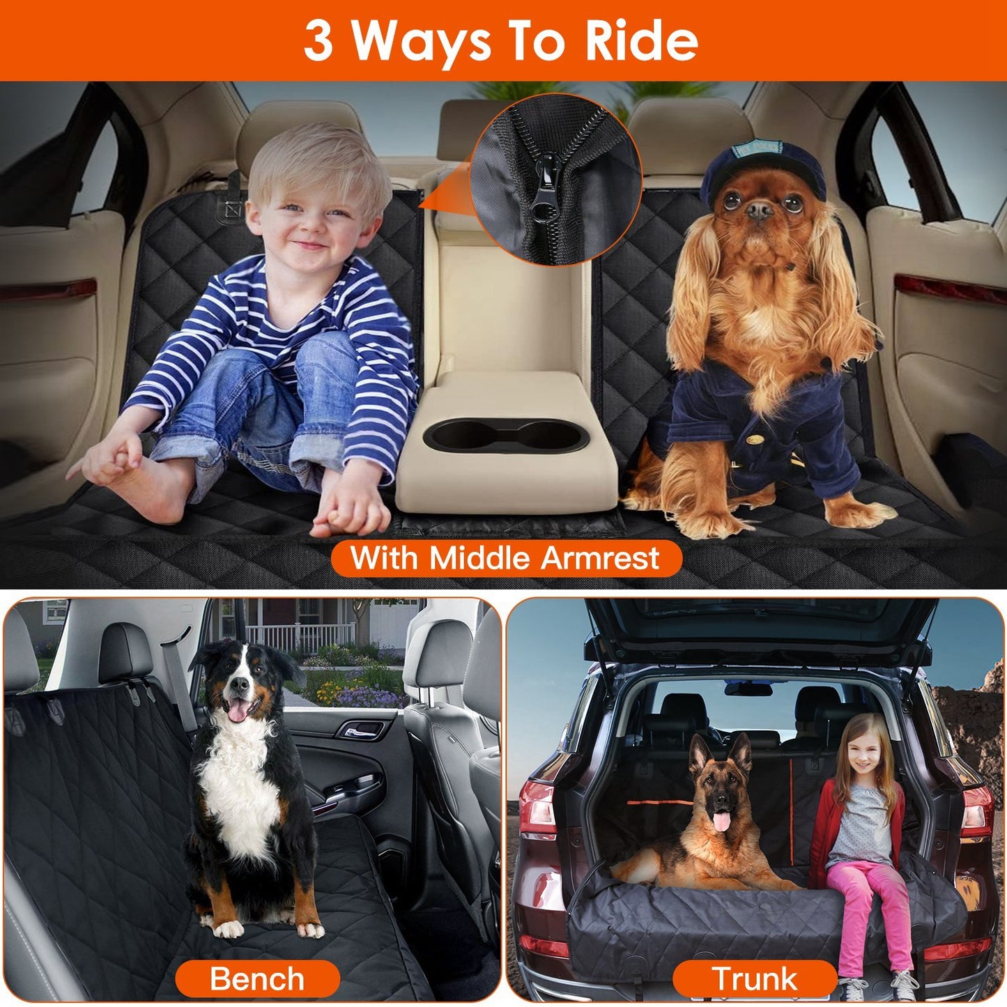 Waterproof Dog Car Seat Cover - Scratchproof & Easy to Clean