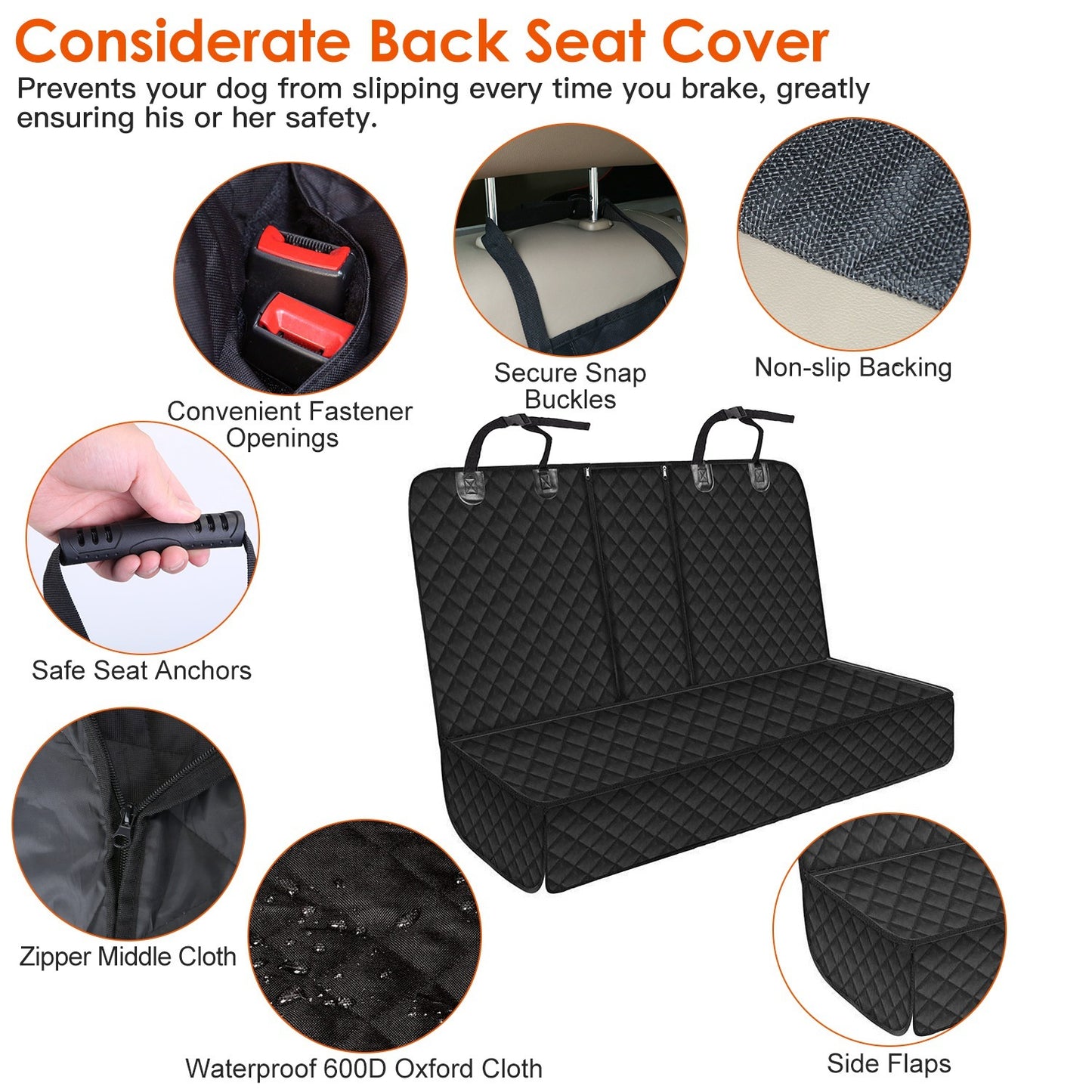 Waterproof Dog Car Seat Cover - Scratchproof & Easy to Clean