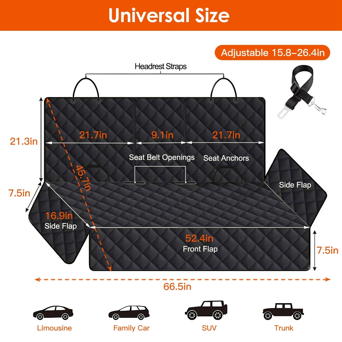 Waterproof Dog Car Seat Cover - Scratchproof & Easy to Clean
